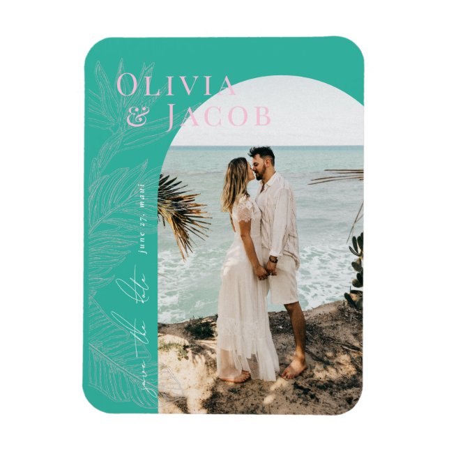 Modern Tropical Save the Date Magnet (Vertical)