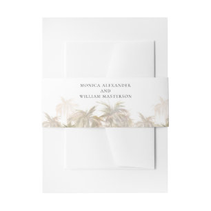 Modern Tropical Trees Typograph Wedding Invitation Belly Band