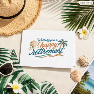 Modern Tropical Typography Retirement Card