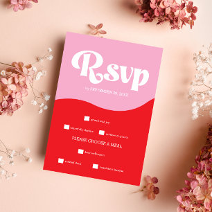 Modern Tropical Vibrant Orange Wedding RSVP Card