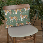 Modern Tropical Watercolor Tigers Wild Pattern Accent Pillow<br><div class="desc">Modern Tropical Watercolor Tigers Wild Pattern</div>