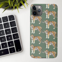 Modern Tropical Watercolor Tigers Wild Pattern