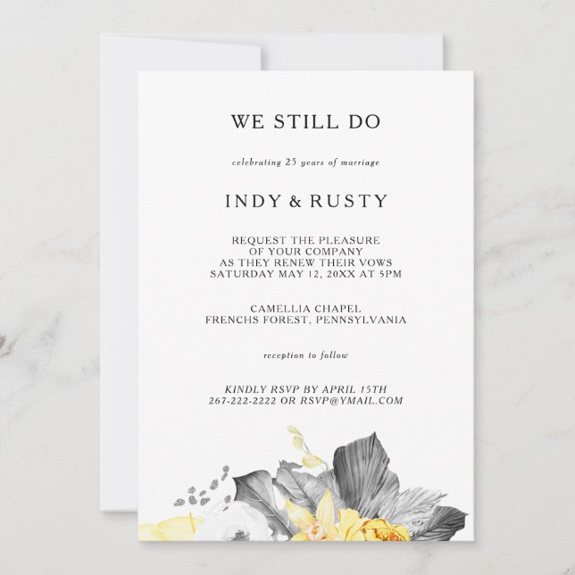 Modern Tropical We Still Do Vow Renewal Invitation (Front)