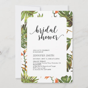 Modern Tropical Wedding Bridal Shower Invitation