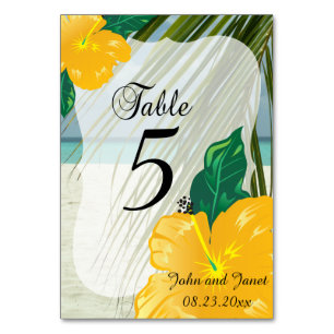 Modern Tropical Wedding    Personalize Table Number