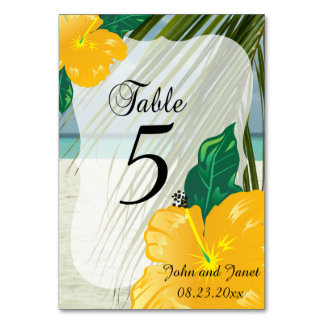 Modern Tropical Wedding | Personalize Table Number