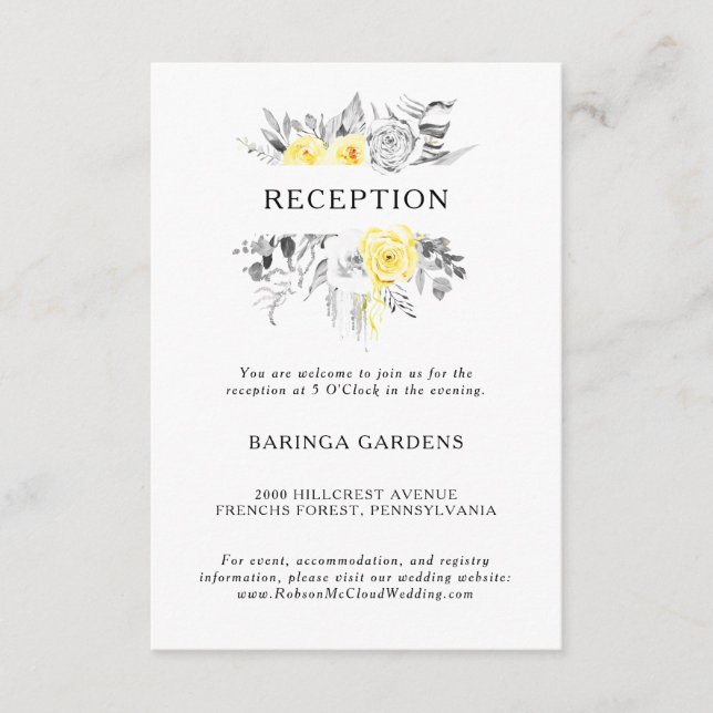 Modern Tropical Wedding Reception Card (Front)