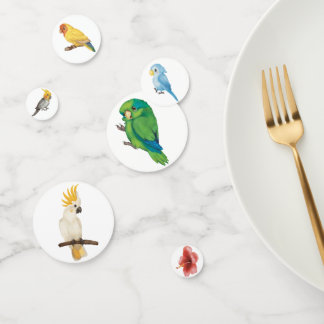 Modern Tropical Wild Exotic Parrots Party Confetti
