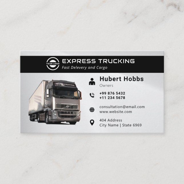 Modern Trucking Business | Black Grey Card (Front)