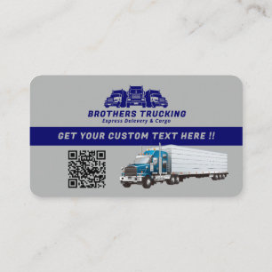 Modern Trucking Business   Blue Grey Business Card