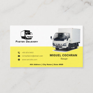 Modern Trucking Business   yellow Business Card