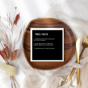 Modern True or false monogram wedding Napkin