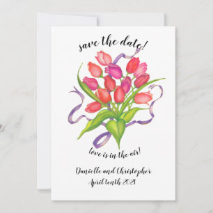 Modern Tulip Bouquet Announcement card