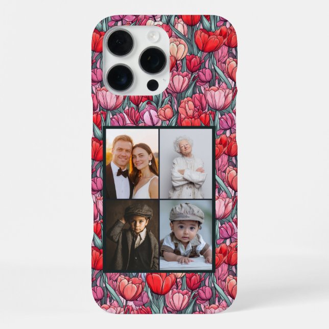 Modern Tulip Customizable Photo Iphone Case  (Back)