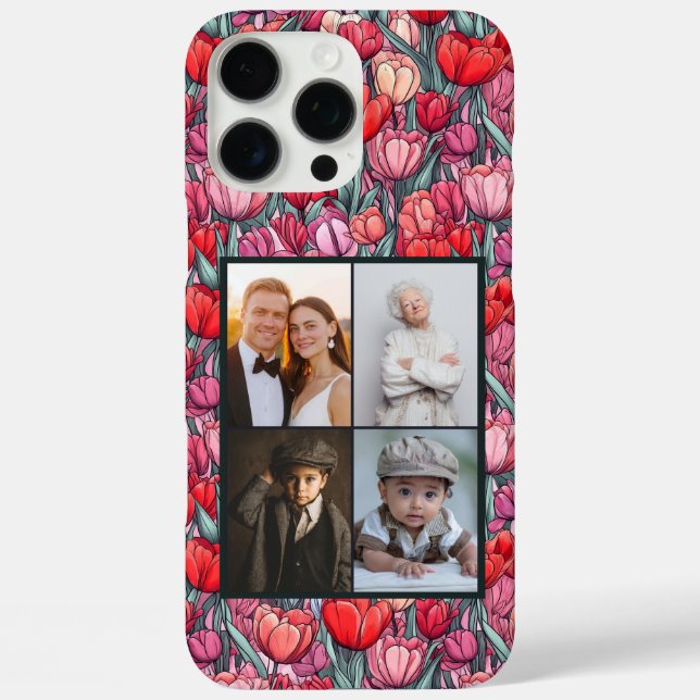 Modern Tulip Customizable Photo Iphone Case  (Back)
