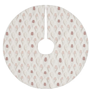 Modern Tulip Floral Pattern Brushed Polyester Tree Skirt