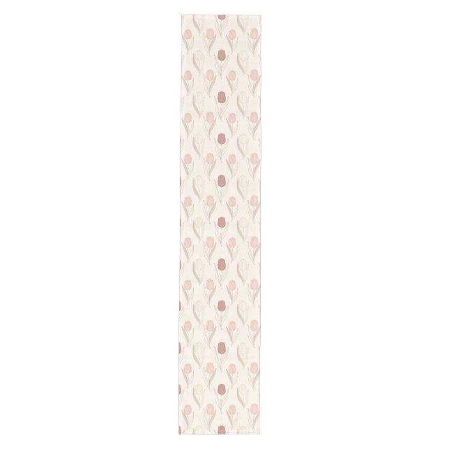Modern Tulip Floral Pattern Medium Table Runner (Front)
