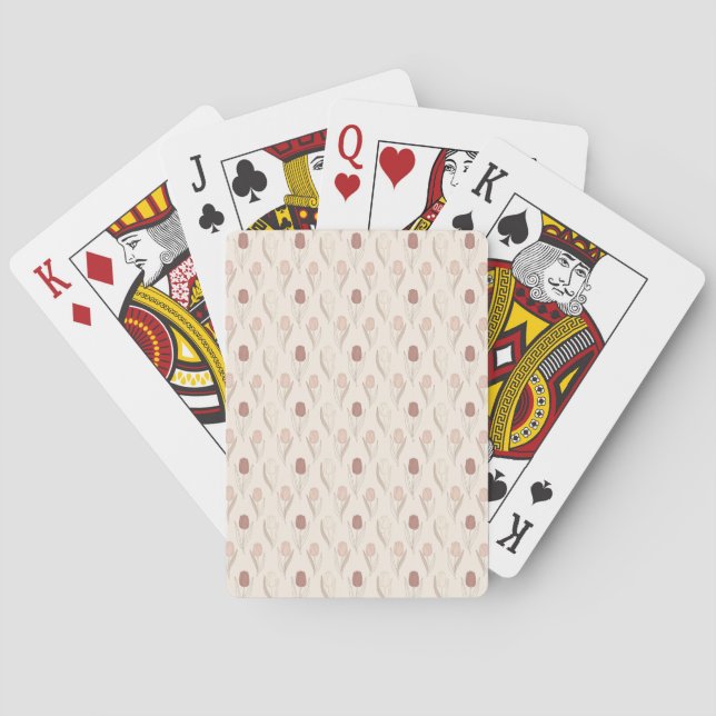 Modern Tulip Floral Pattern Playing Cards (Back)