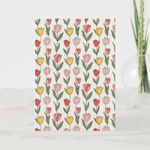 Modern Tulip Floral Pattern Soft Botanical Spring Card