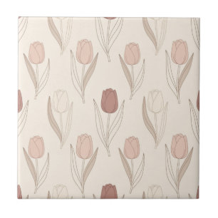 Modern Tulip Floral Pattern Tile