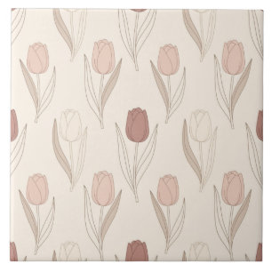Modern Tulip Floral Pattern Tile