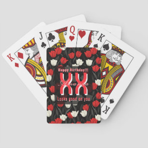 Modern Tulip Themed First Birthday Gift Playing Cards