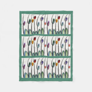 Modern tulips fleece blanket