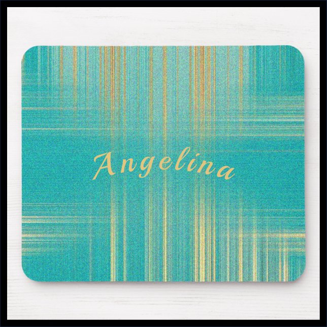 Modern Turquoise and Gold Mouse Pad (Creator Uploaded)