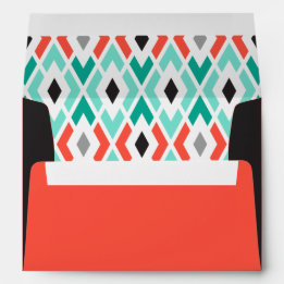 Modern Turquoise and Orange Envelope