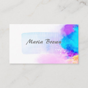 modern turquoise and purple abstract art design  business card