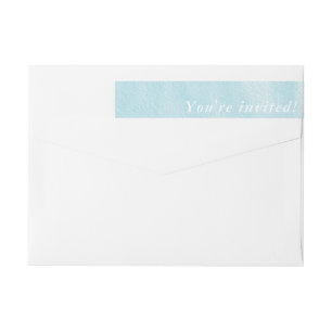 Modern Turquoise and White Watercolor Ombre Wrap Around Label