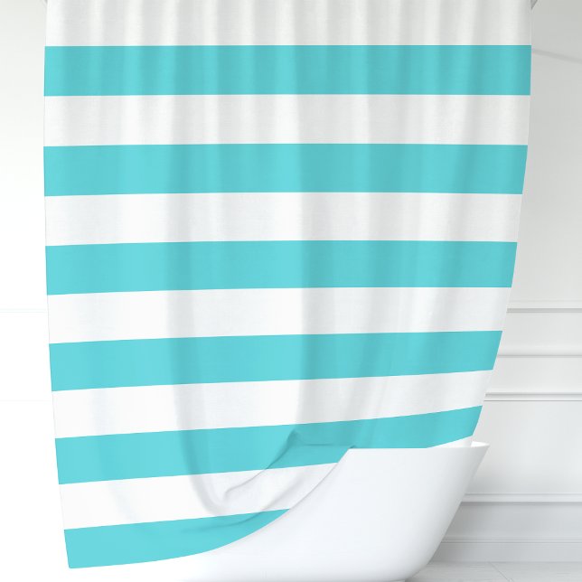 Modern Turquoise and White Wide Stripes (Creator Uploaded)