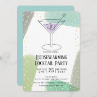 Modern Turquoise Blue Housewarming Cocktail Party