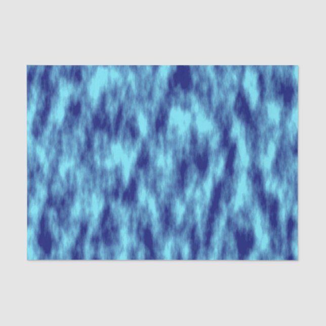 Modern turquoise blue tie dye tissue paper (Front)