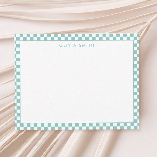 Modern Turquoise Chequered Card (Creator Uploaded)