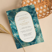 Modern Turquoise Gold Agate Wedding
