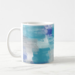 Modern Turquoise & Grey Abstract Art  Coffee Mug