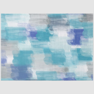Modern Turquoise & Grey Watercolor Abstract Art Tissue Paper