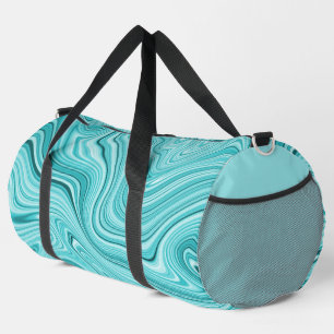 Modern turquoise marble duffle bag