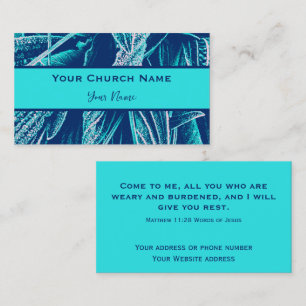 Modern Turquoise Nature Bible Verse Matthew 28:11 Business Card