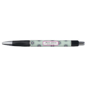 Modern turquoise Pink Floral Mandala Doodles  Pen