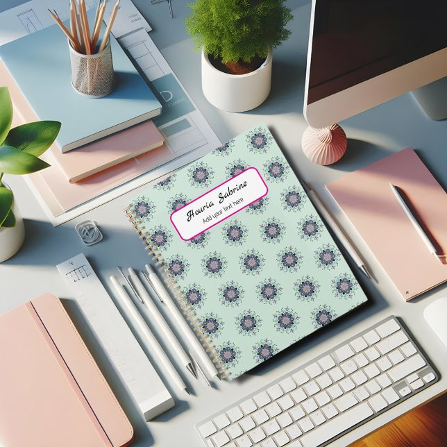 Modern turquoise Pink Floral Mandala Doodles  Planner (Creator Uploaded)