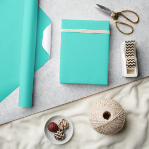 Modern Turquoise Plain Solid Colour Teal Wrapping Paper