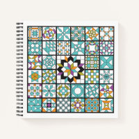 Modern Turquoise Sampler Quilt Notebook