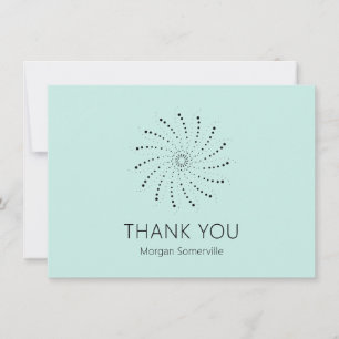 Modern Turquoise Spiral Dot Elegant Thank You Card