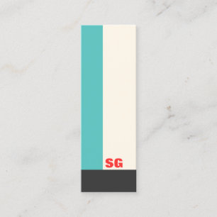 Modern Turquoise Stripe Mini Business Card