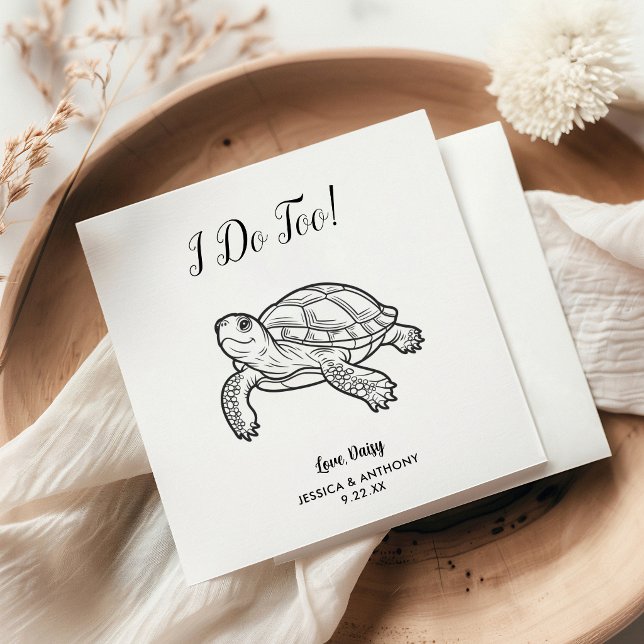 Modern Turtle Wedding Cocktail Napkins  (Creator Uploaded)