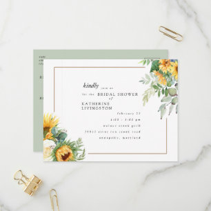 Modern Tuscan Sunflowers in Bloom Bridal Shower Invitation Postcard