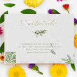 Modern Tuscany Olive Leaves Branch-DETAILS CARD<br><div class="desc">This stylish modern minimalistic DETAILS CARD with Tuscany olive leaves branch with elegant gold and olive green typography. You can customize text,  change images,  and paper texture background.</div>