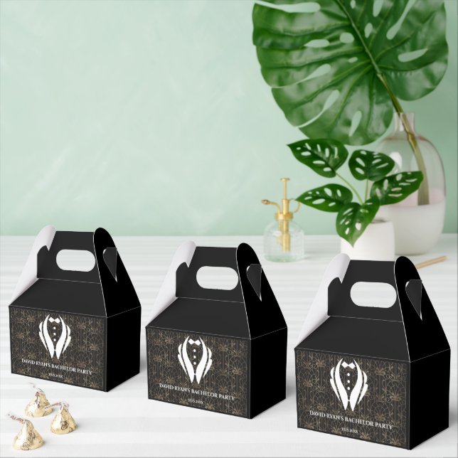 Modern Tuxedo Art Deco Bachelor Party Favor Box (Multiple)